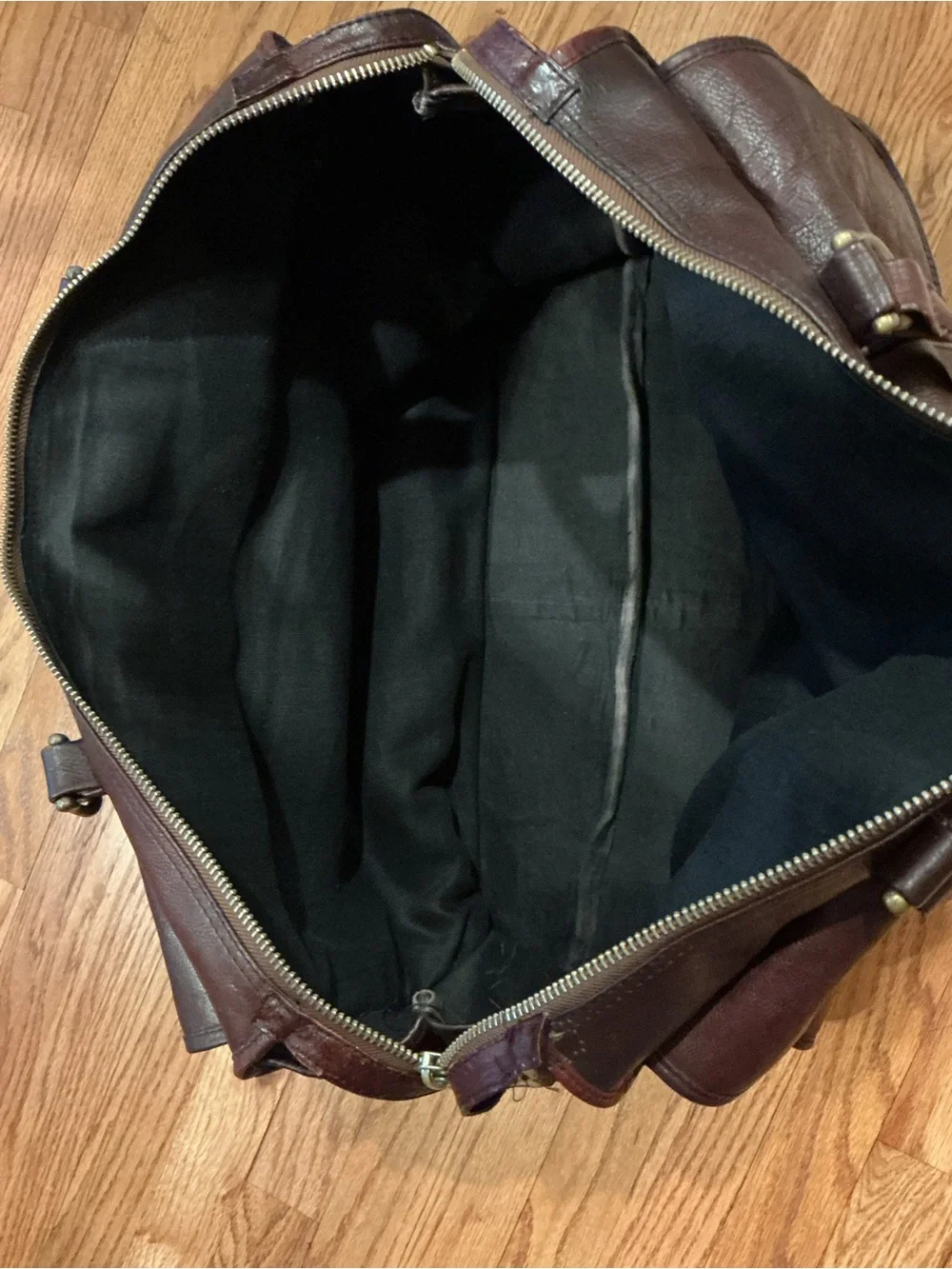Vintage Genuine Leather Dark Brown Messenger Satchel Work Bag Made in India 20”